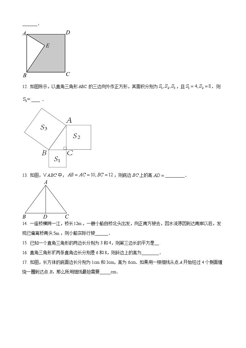 安徽省宿州市第十一中学2024-2025学年八年级上学期第二次月考数学试卷第3页