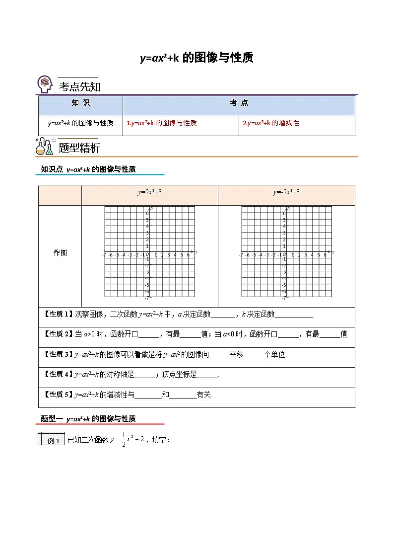 2023年九年级数学上册《图像与性质二》知识考点练习（含答案）第1页