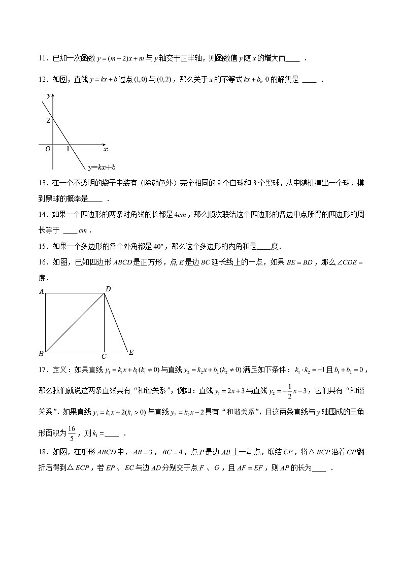 2024-2025学年上海市崇明区八年级（下）期末数学试卷（含解析）第2页