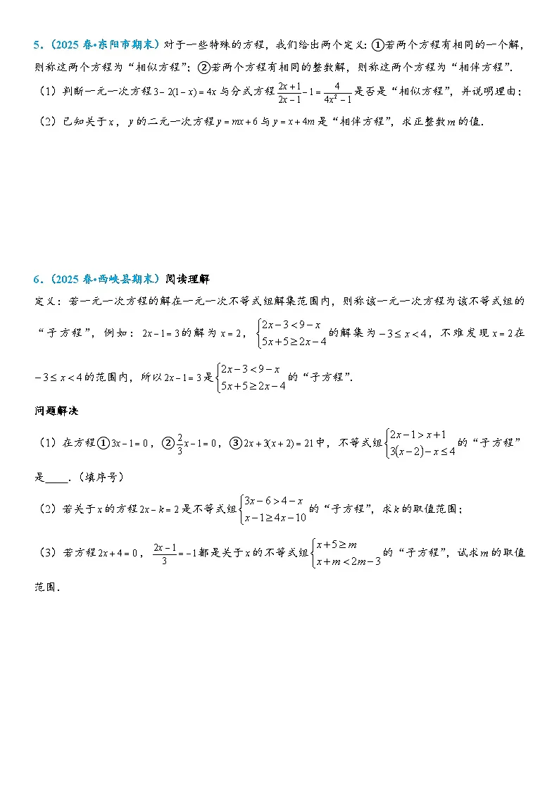 2026年中考数学压轴题专项练习-方程与不等式中的新定义问题（学生版+名师详解版）第3页
