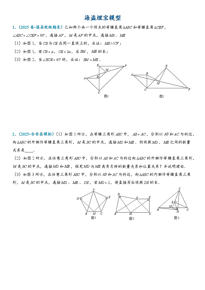2026年中考数学压轴题专项练习-海盗埋宝模型（学生版+名师详解版）第1页