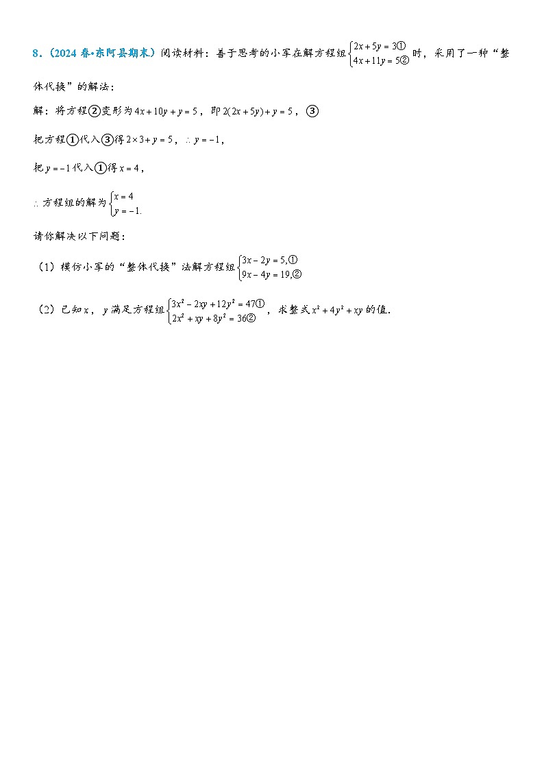 2026年中考数学压轴题专项练习-整体思想（学生版+名师详解版）第3页