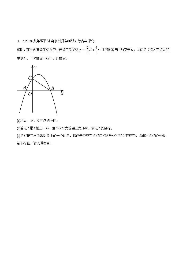 专题08 二次函数中的角度问题 (4大题型)40题专练 (学生版)第3页