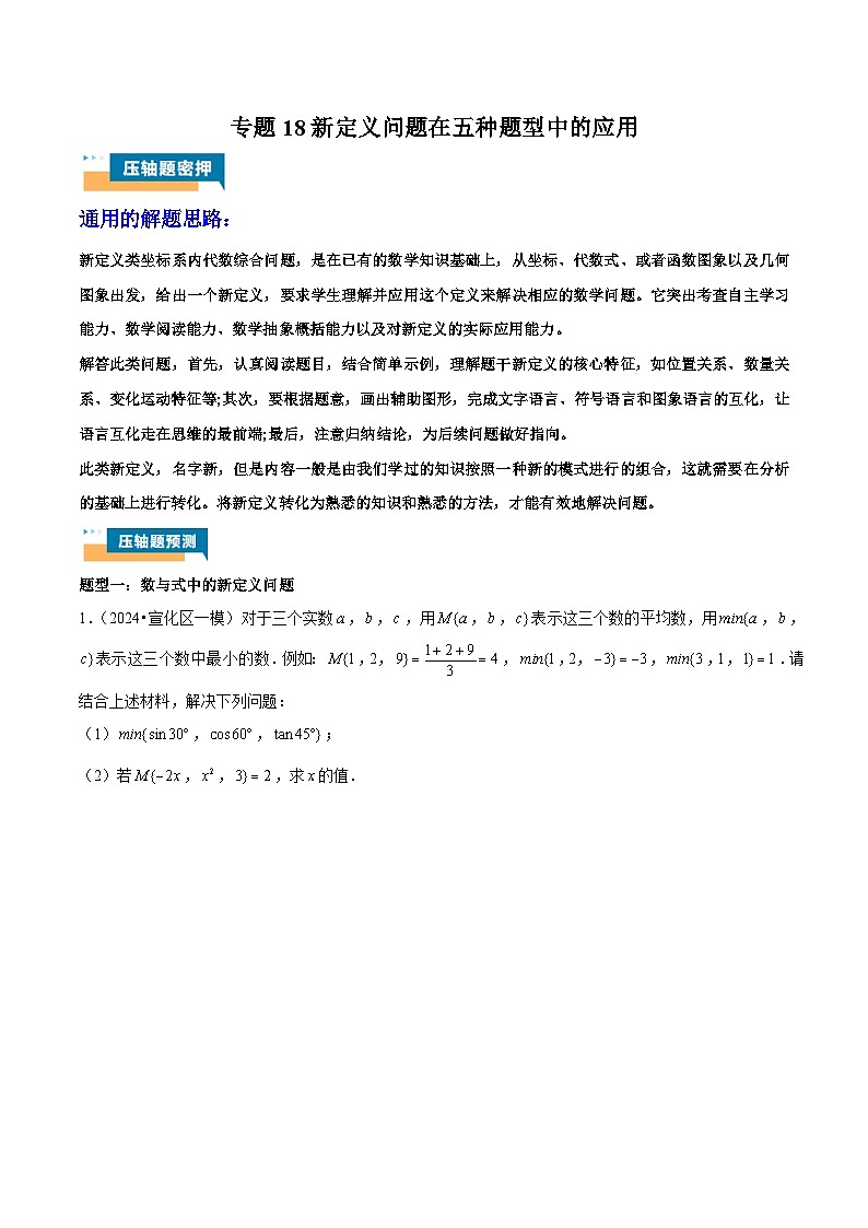 专题18 新定义问题在五种题型中的应用 (学生版)第1页