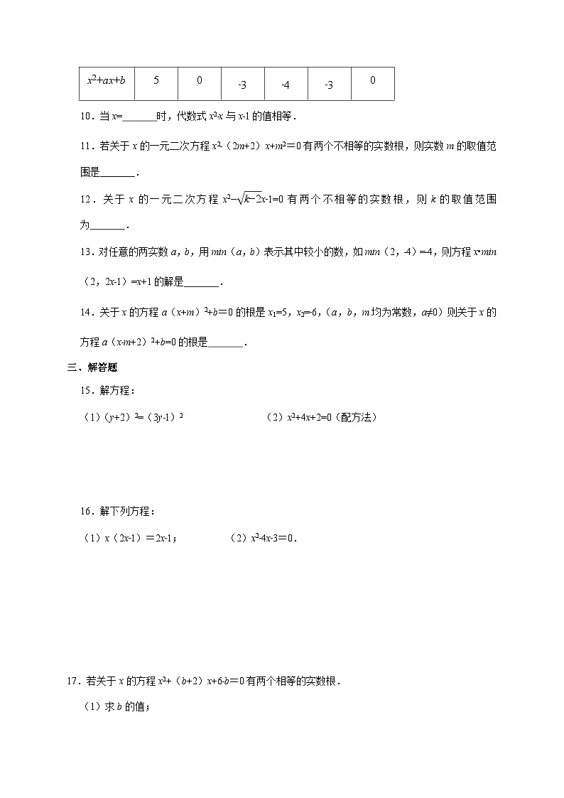 2025_2026学年[苏科版]九年级数学上学期试题1.2一元二次方程的解法 (附答案)第2页