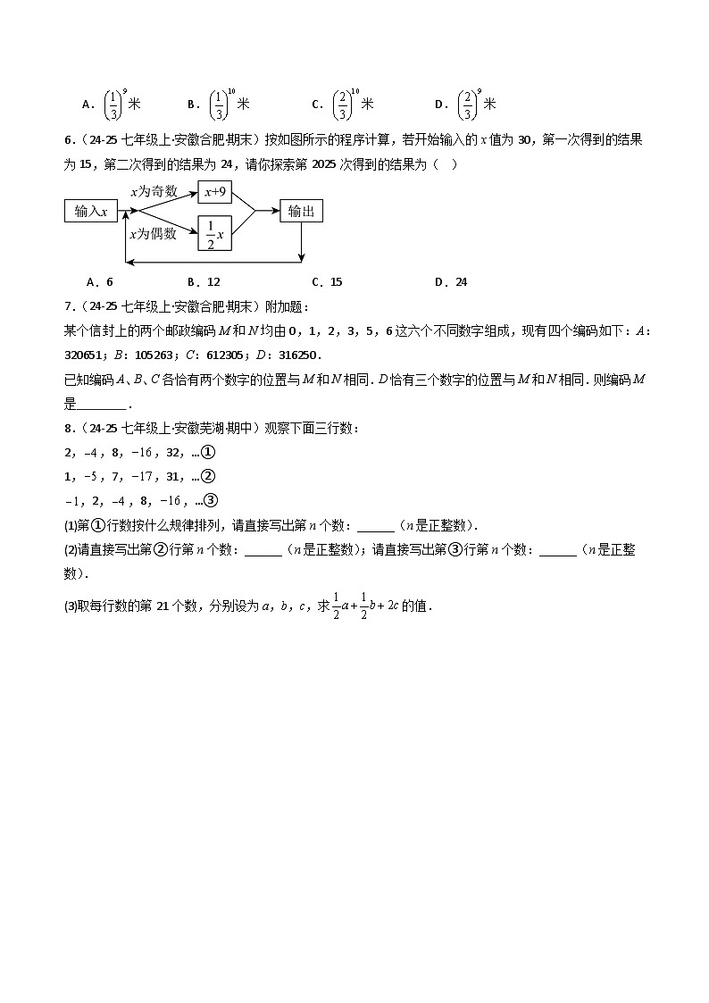 专题01 代数式中的规律探索（三大题型）（高效培优专项训练）（原卷版）第2页
