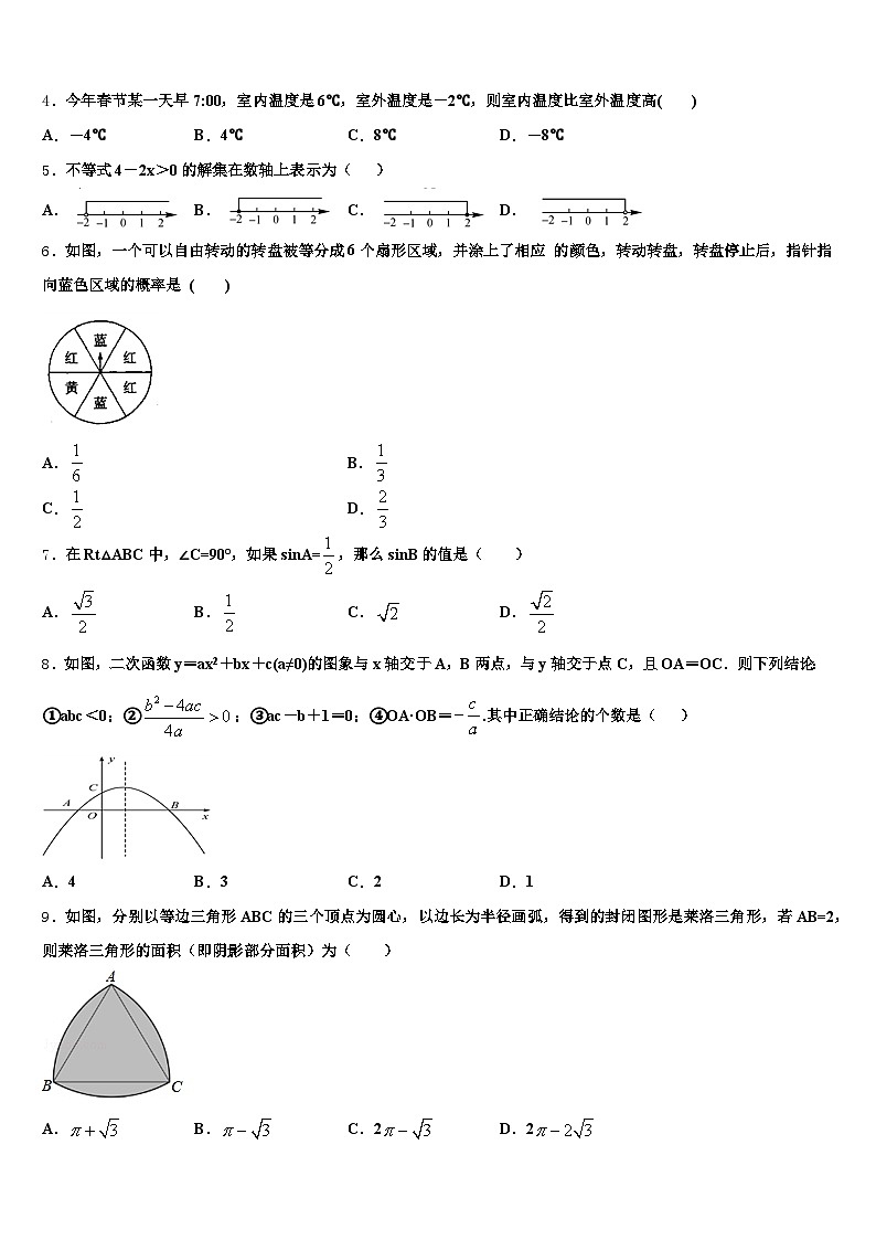 2024-2025学年河北省衡水市饶阳县中考数学考试模拟冲刺卷含解析第2页