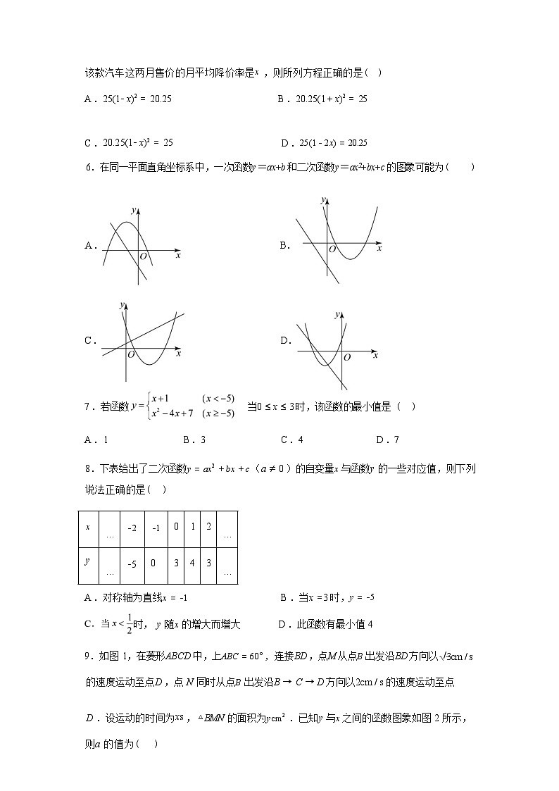 2025_2026学年九年级上册数学第一次月考[河南专用 人教版九上第21~22章]第3页
