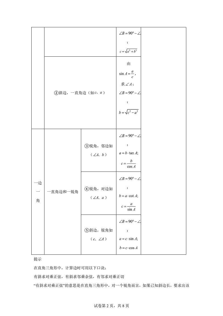 2025~2026学年25.3解直角三角形【3大题型提分练】数学（沪教版）五四制九年级上学期第2页