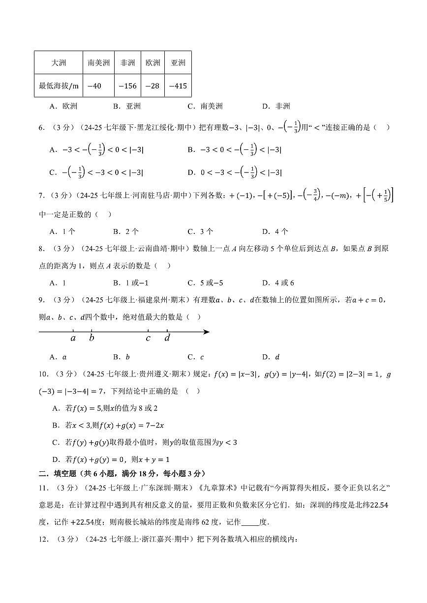 第一章 有理数(单元测试·拔尖卷)(原卷版)第2页
