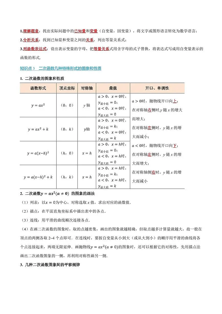 第二十二章 二次函数(讲义)(原卷版)第2页