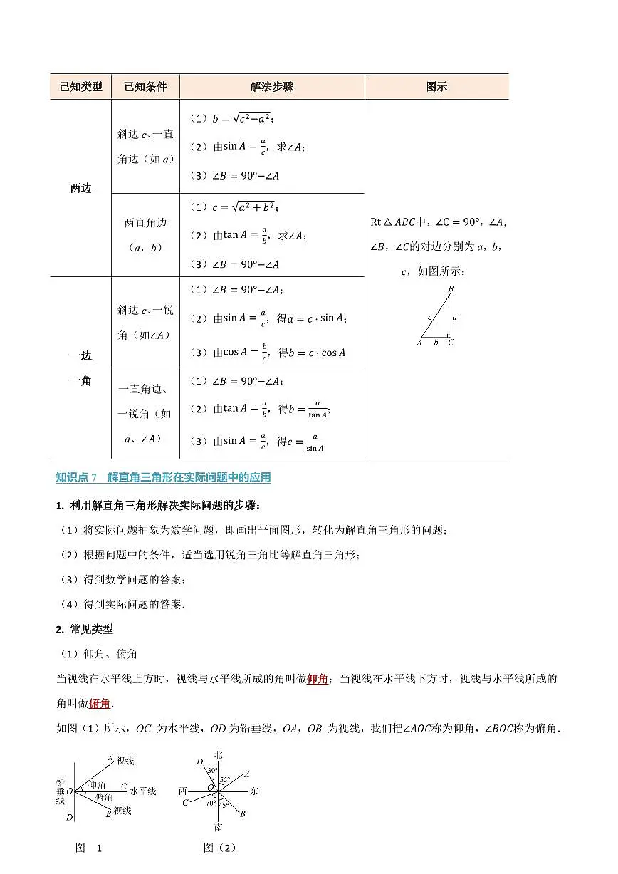 第二十五章 锐角的三角比(讲义)(原卷版)第3页