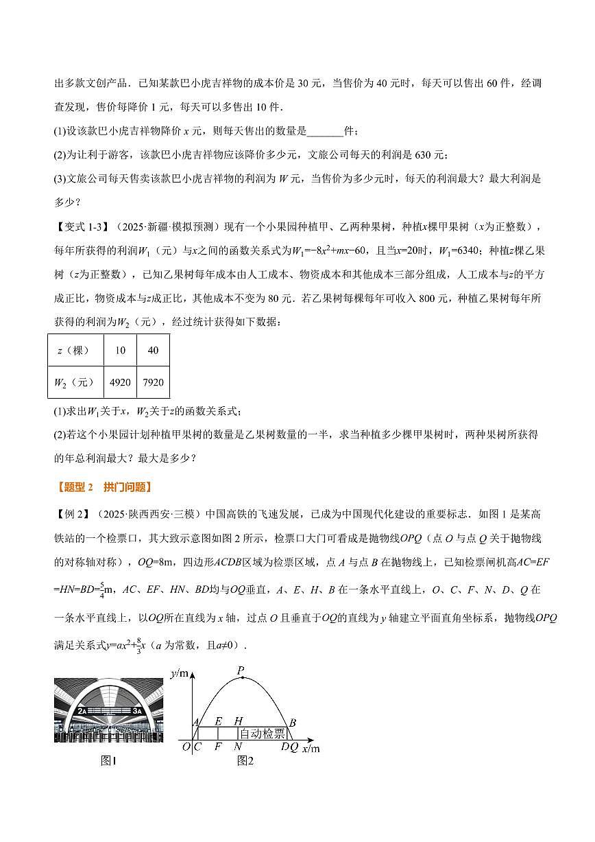 专题22.5 实际问题与二次函数(讲义)(原卷版)第3页