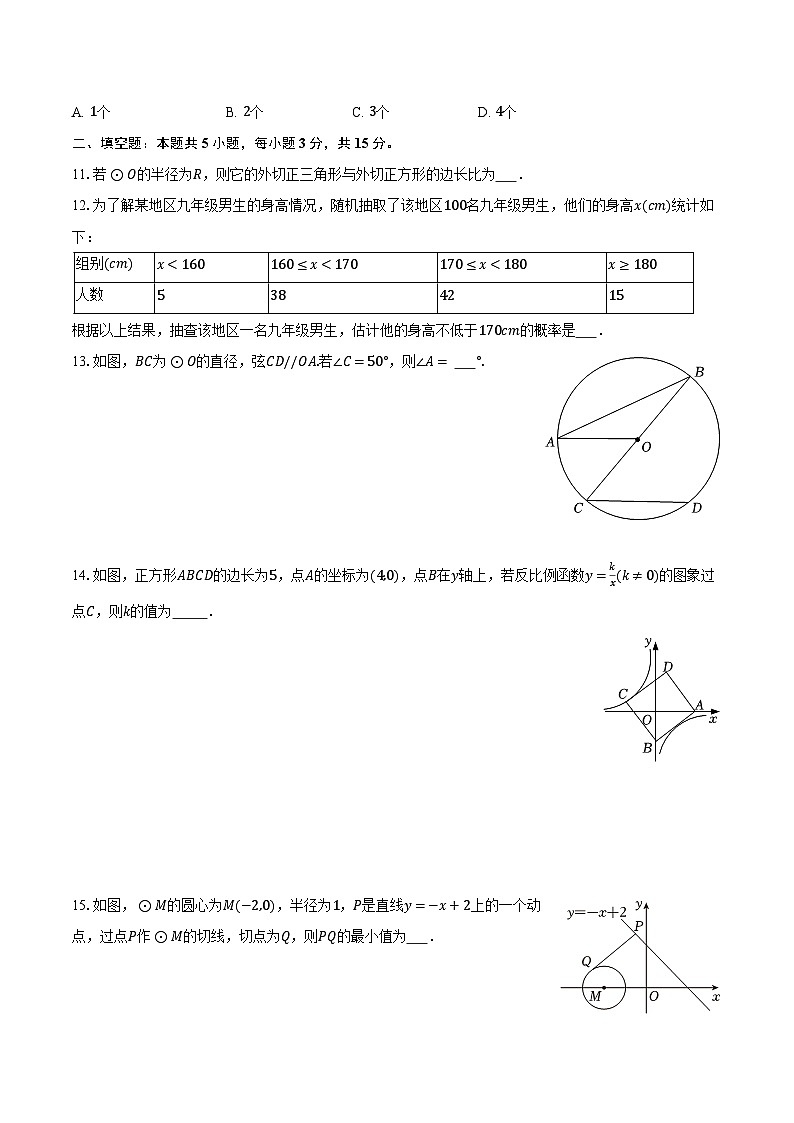辽宁省铁岭市西丰县2024-2025学年九年级（上）期末数学试卷【含答案】第3页