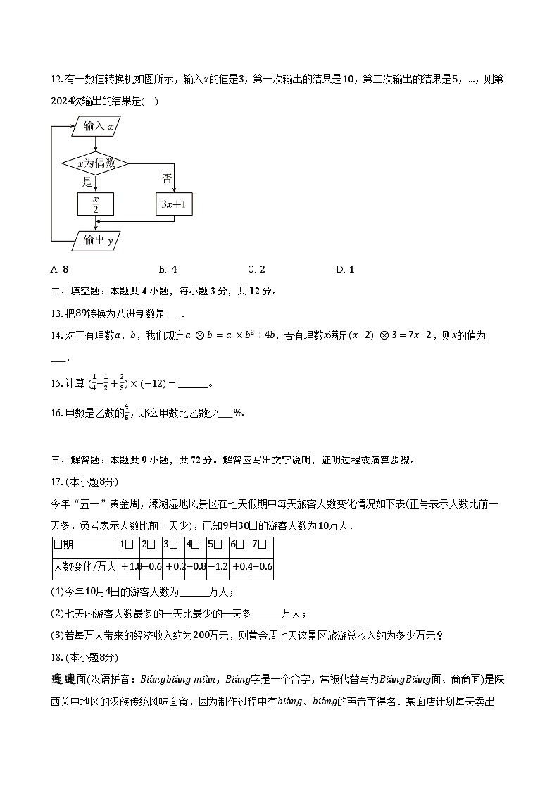 1.6有理数的乘方 沪科版（2024）初中数学七年级上册同步练习（含详细答案解析）第3页