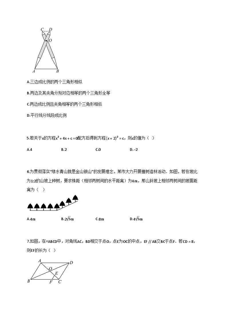 河南省南阳市镇平县2024–2025学年九年级上册期中考试数学试题【附答案】第2页