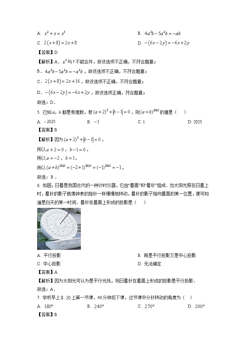 河南省洛阳市偃师区2024-2025学年七年级上学期期末质量检测数学试题（解析版）第2页
