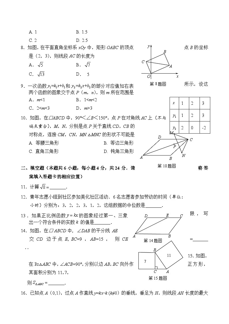 福建省南平市2024-2025学年八年级下学期期末考试数学试卷(含答案)第2页