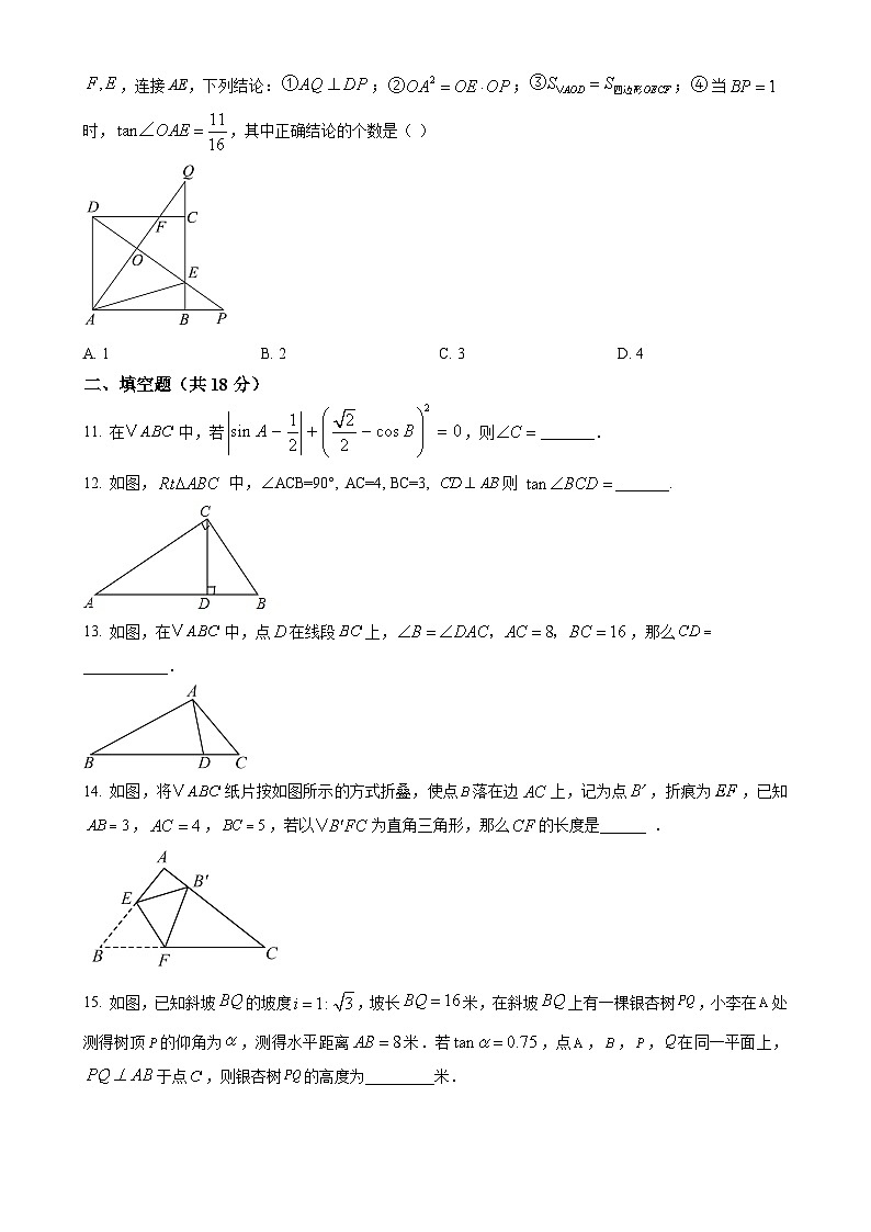 山东省聊城市冠县实验中学2024-2025学年九年级上学期第一次月考数学试题（原卷版）-A4第3页