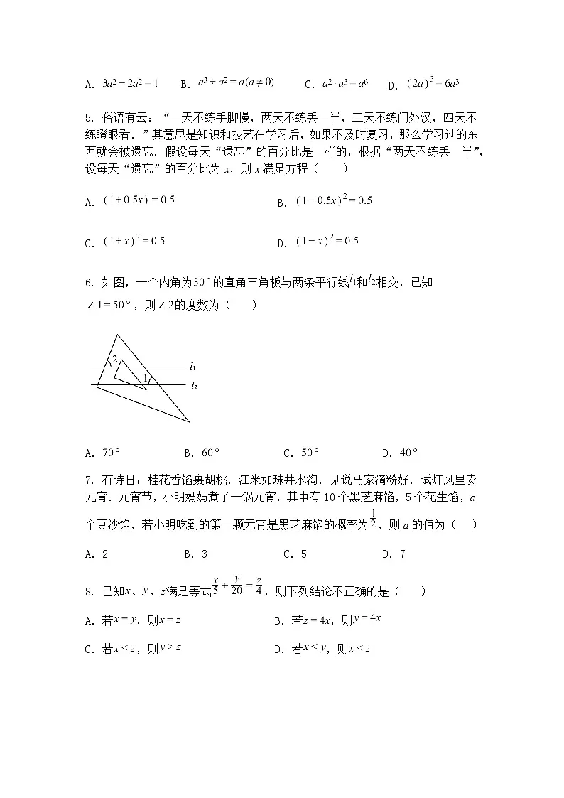2025年安徽省中考九年级上学期数学一模模拟卷01（含答案解析）第2页