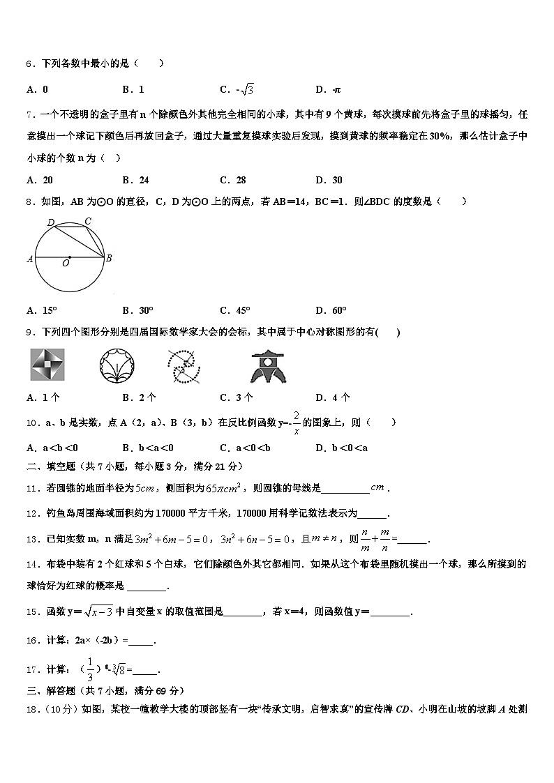 2024-2025学年德阳市罗江县中考四模数学试题含解析第2页
