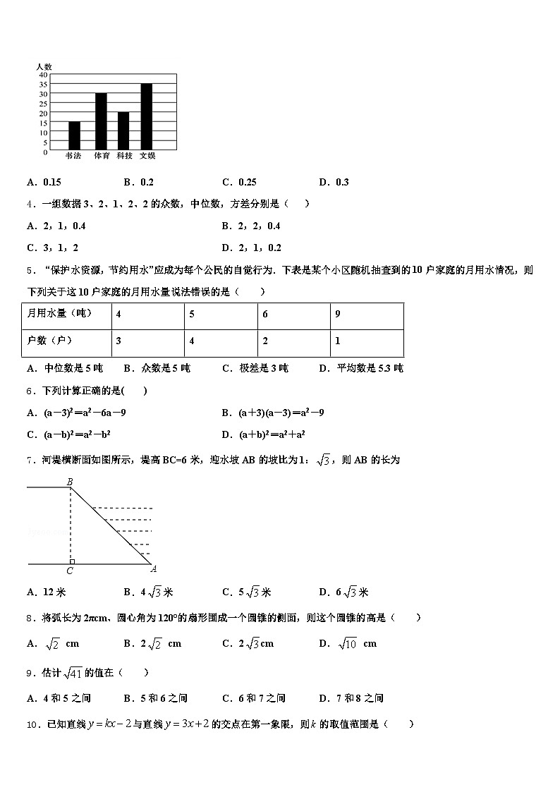 开封市兰考县2025年中考联考数学试卷含解析第2页