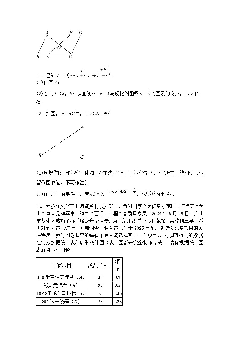 2025年广州市天河中学中考二模九年级下学期数学试卷（含答案解析）第3页