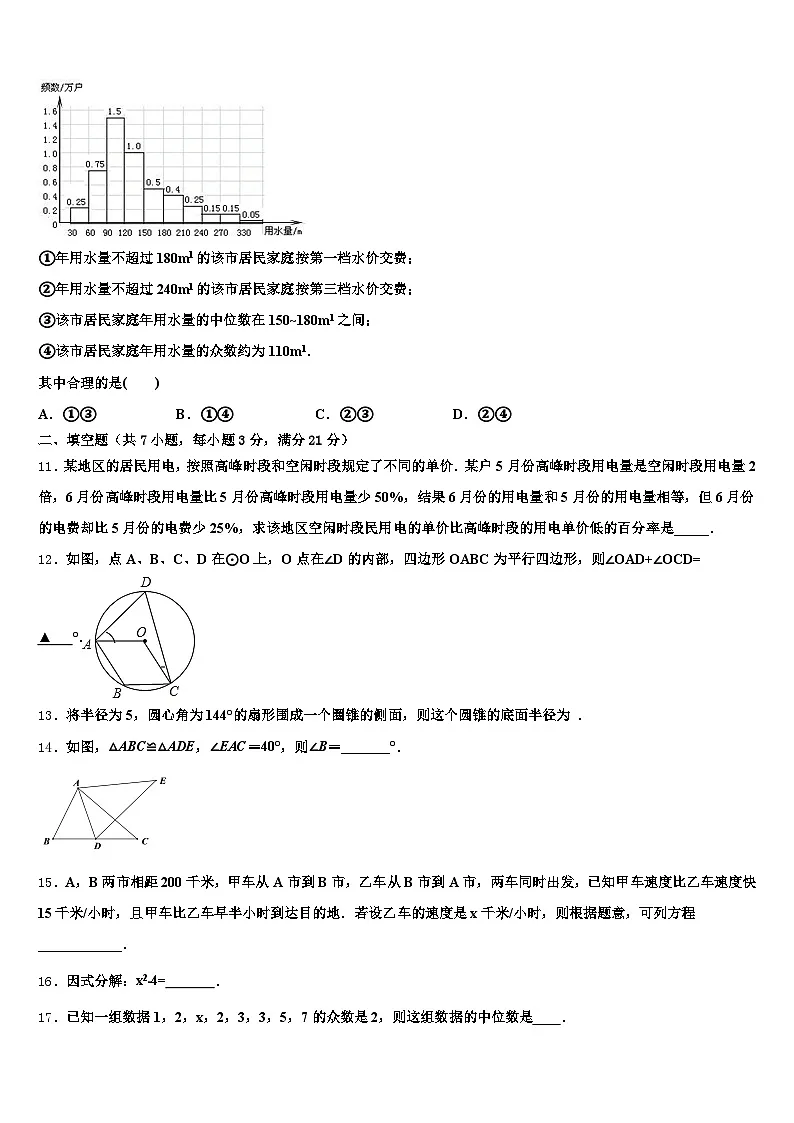 楚雄彝族自治州楚雄市2025年中考数学最后冲刺模拟试卷含解析第3页