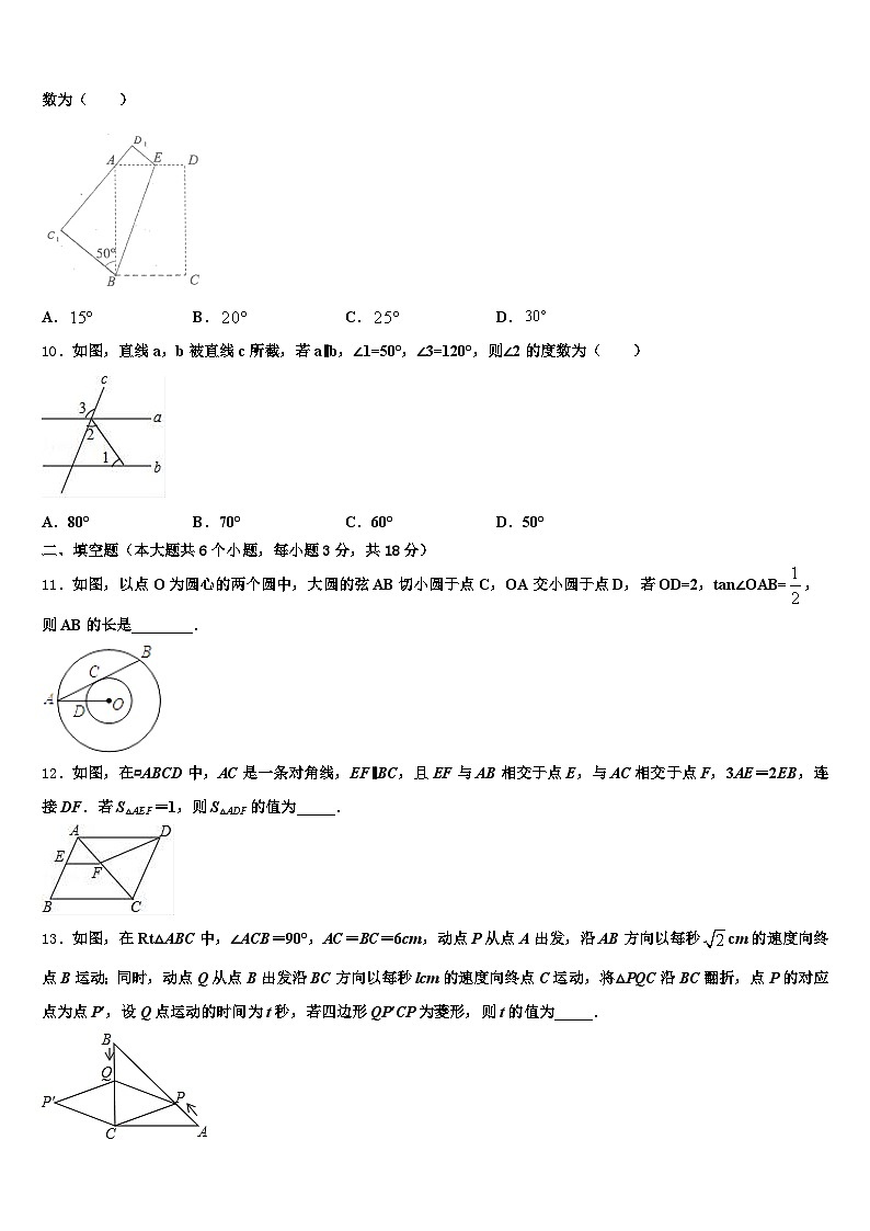 浙江省鹰潭市2024-2025学年中考适应性考试数学试题含解析第3页