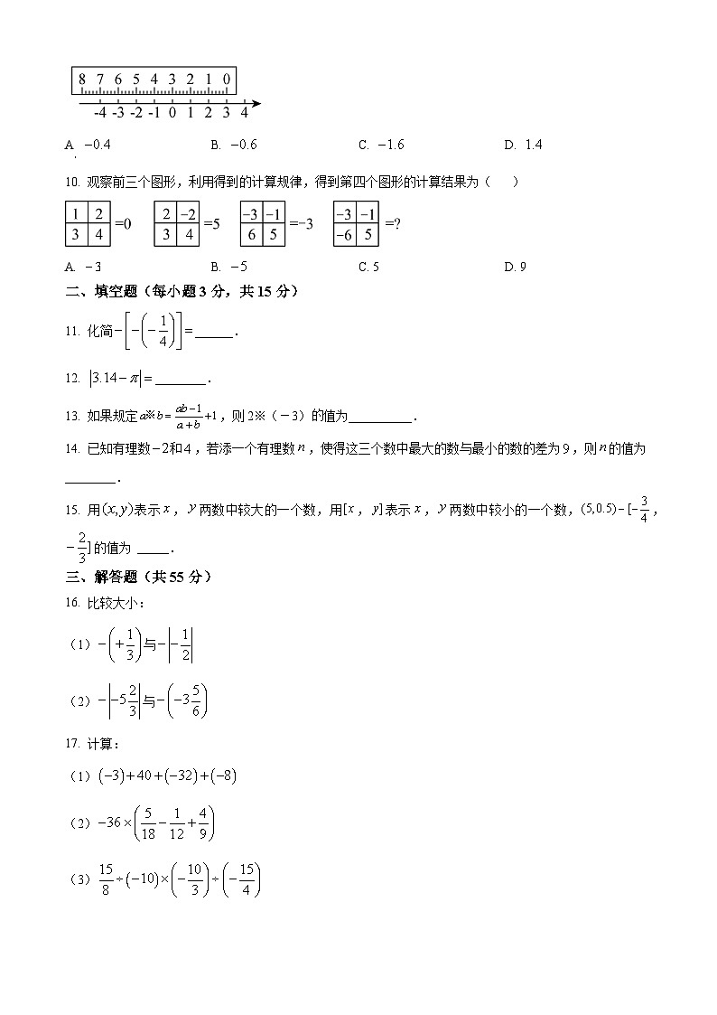 安徽省合肥市第六十五中学2024-—2025学年七年级上学期第一次月考数学试卷第2页