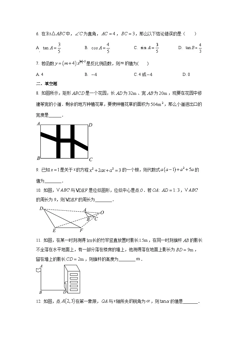 河北省石家庄2025-2026学年九年级上学期开学考数学试卷（学生版）第2页