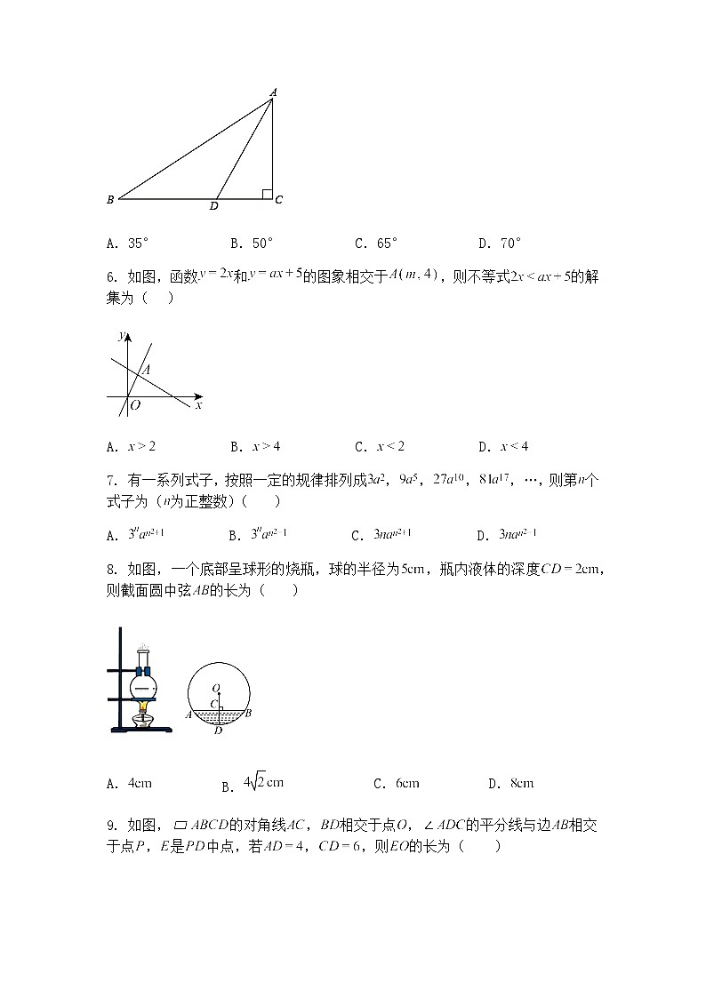 2025年黑龙江省大庆市肇源县中考二模九年级下学期数学试题（含答案解析）第2页