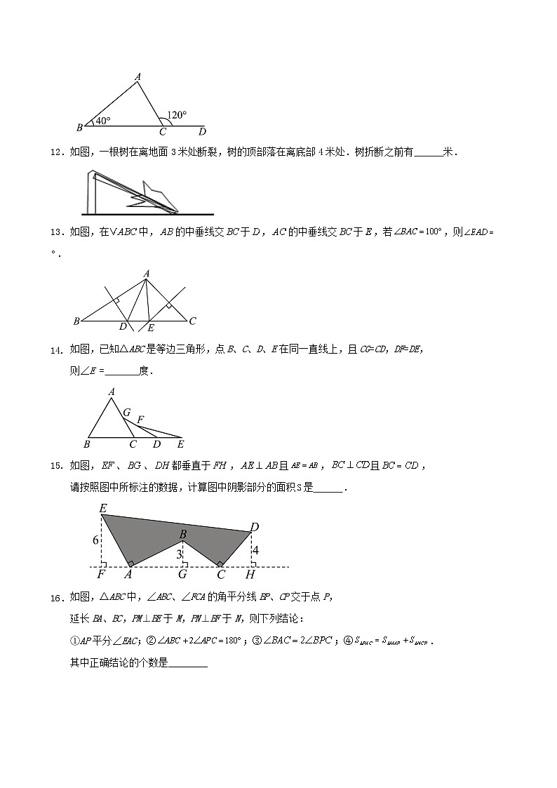 浙江省杭州市2025-2026学年第一学期八年级数学期中复习训练卷（含解答）第3页