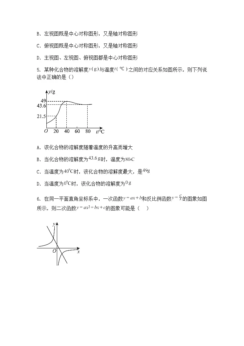 2025年江西省九江市修水县中考二模九年级下学期数学试题（含答案解析）第2页