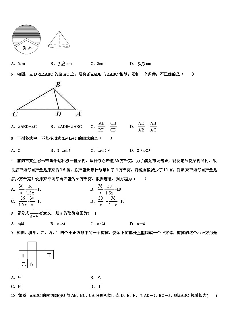 2024-2025学年岳阳市岳阳楼区中考数学模拟预测题含解析第2页