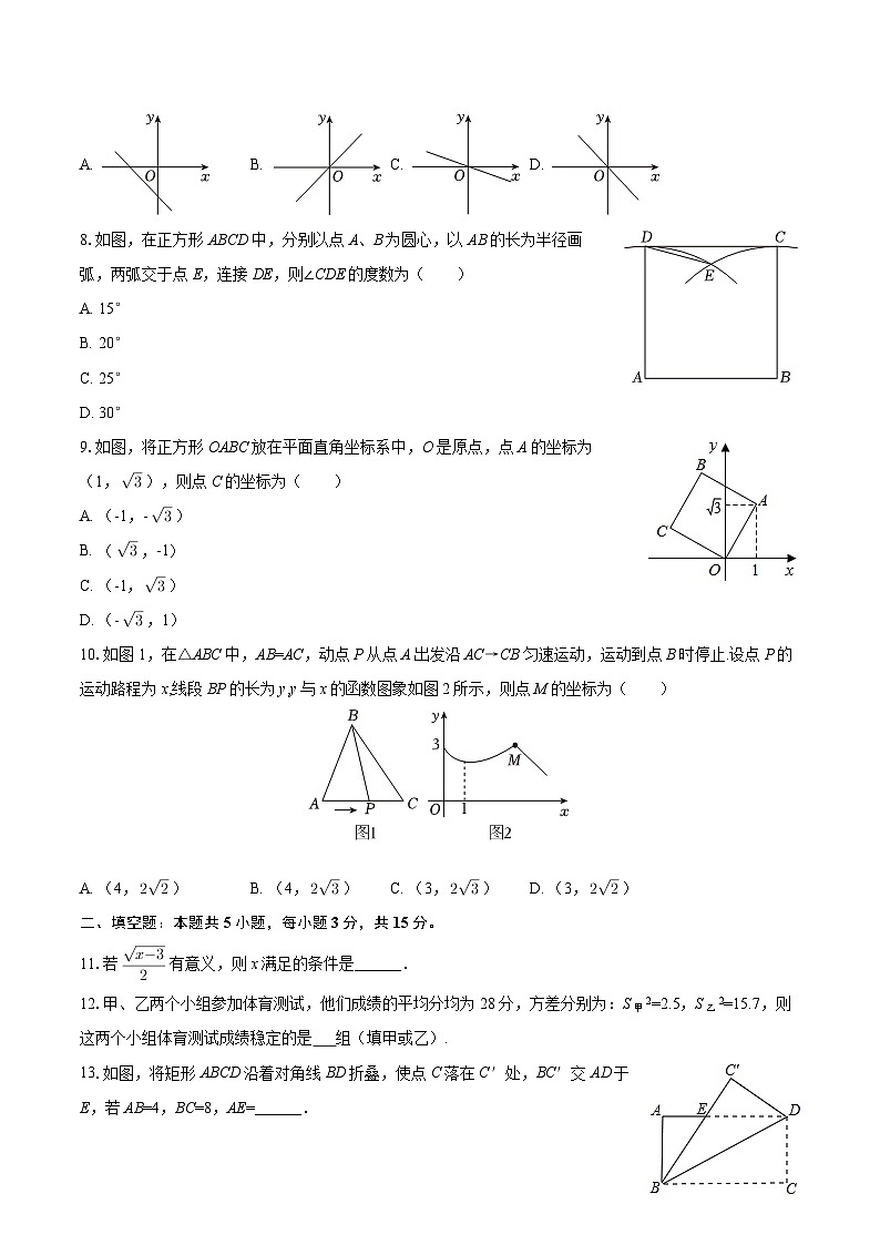 2025-2026学年辽宁省盘锦市大洼二中九年级（上）期初数学试卷-自定义类型第2页