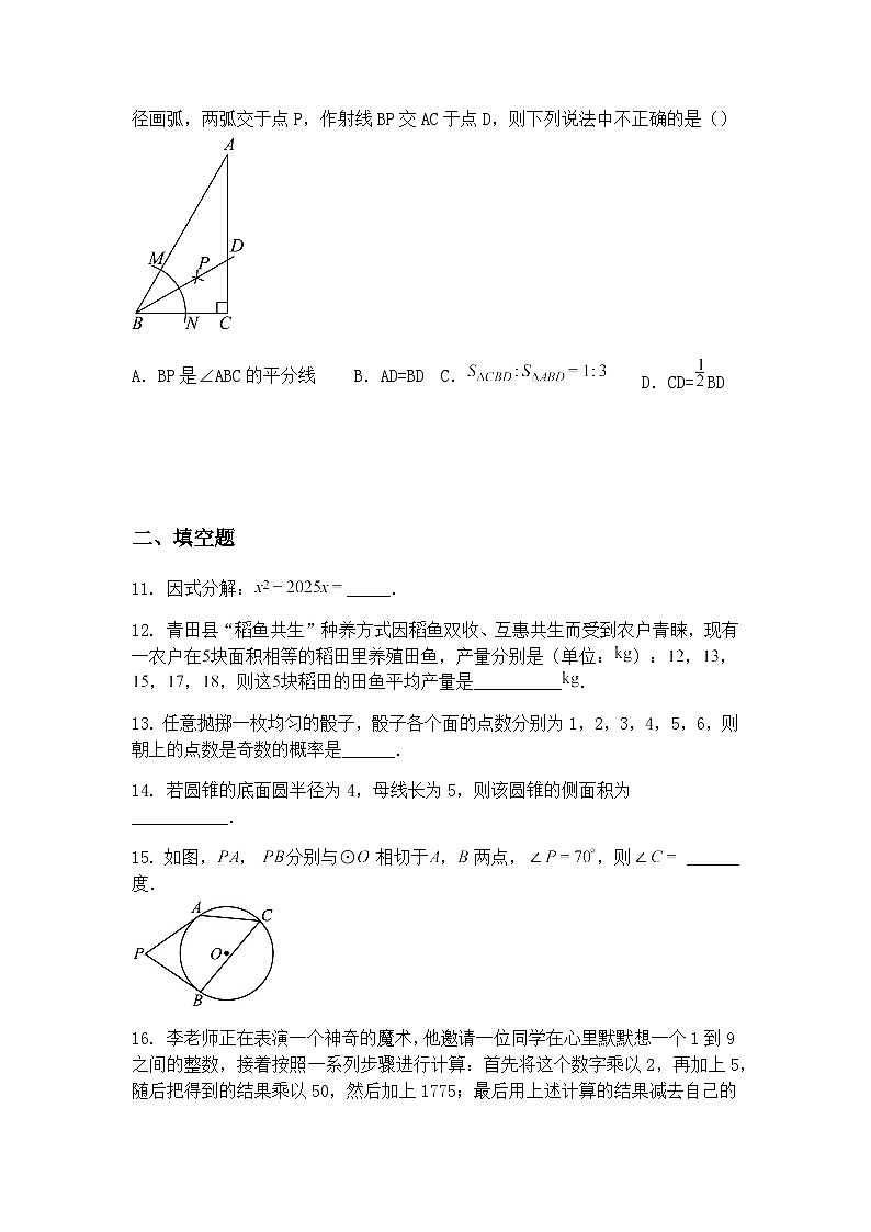 2025年湖南省湖南师大附中星城实验中学全真模拟九年级下三模数学试卷（含答案解析）第3页