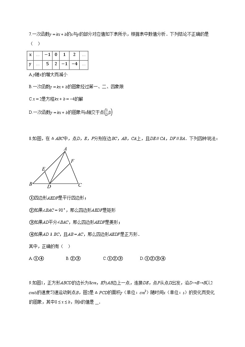 2024~2025学年河南省信阳市平桥区八年级下学期期末考试数学试题（含答案）第2页