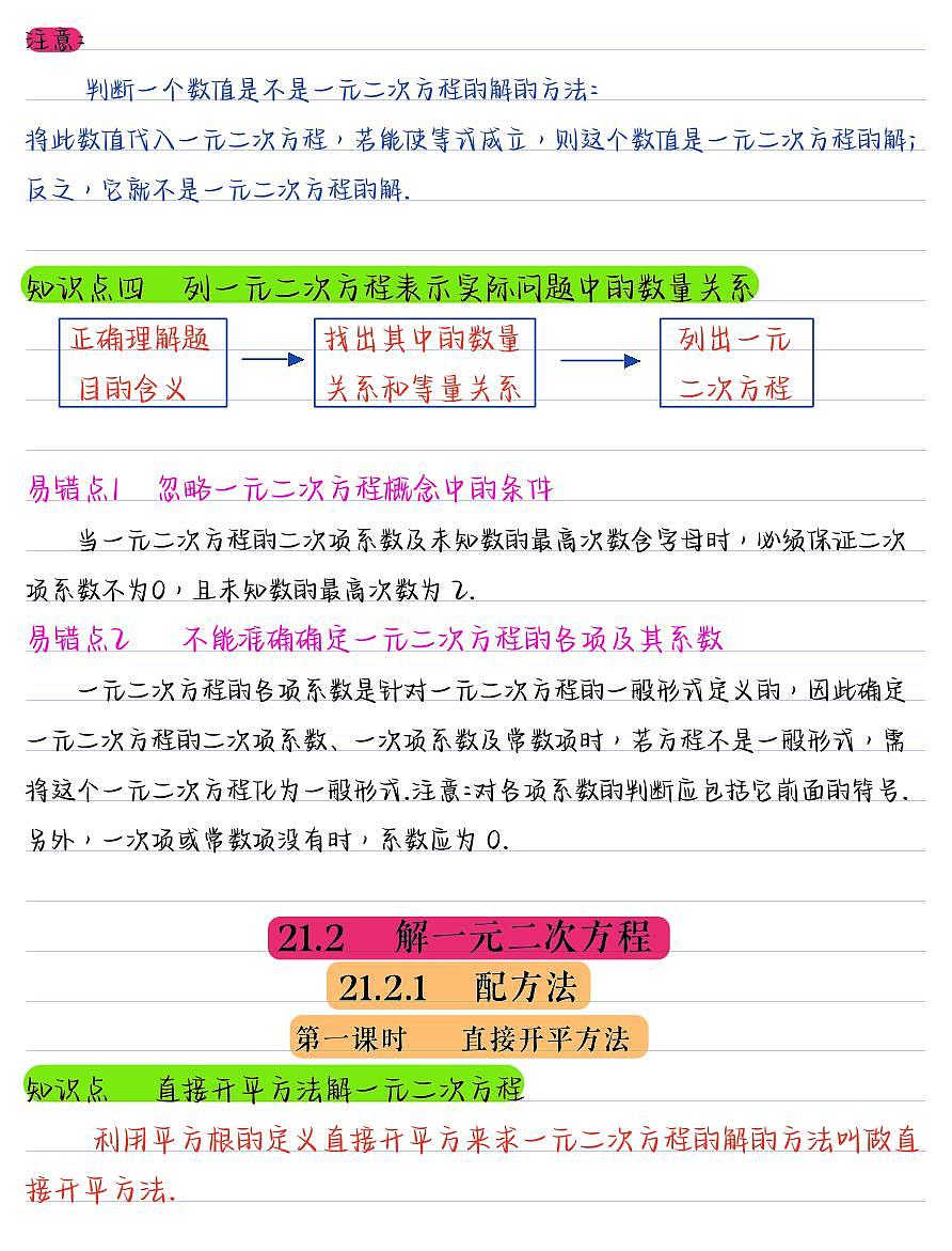 人教版九年级数学上册期末核心知识点总结第2页