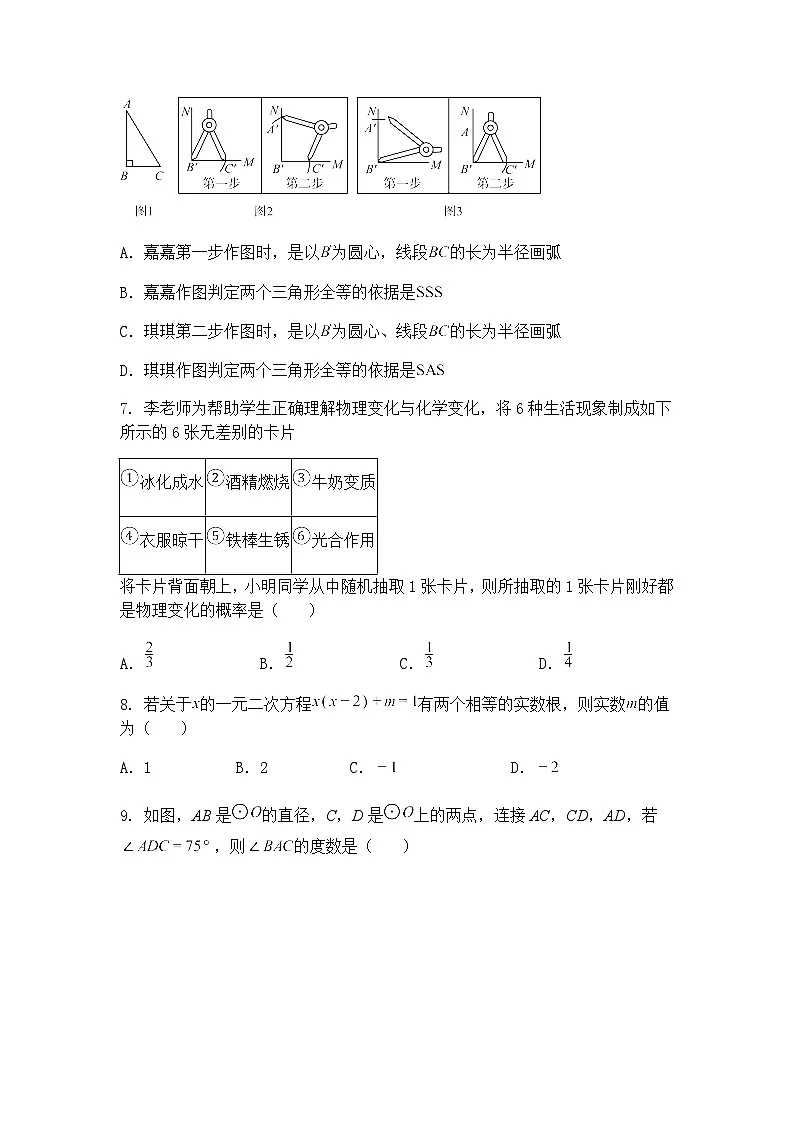 2025年广东省珠海市紫荆中学中考九年级下数学三模试卷（含答案解析）第2页