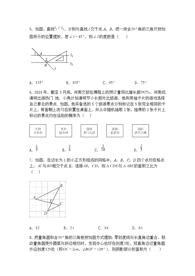 河南省郑州市金水区2024-2025学年九年级下学期第三次联考三模数学试题试卷（含答案解析）第2页