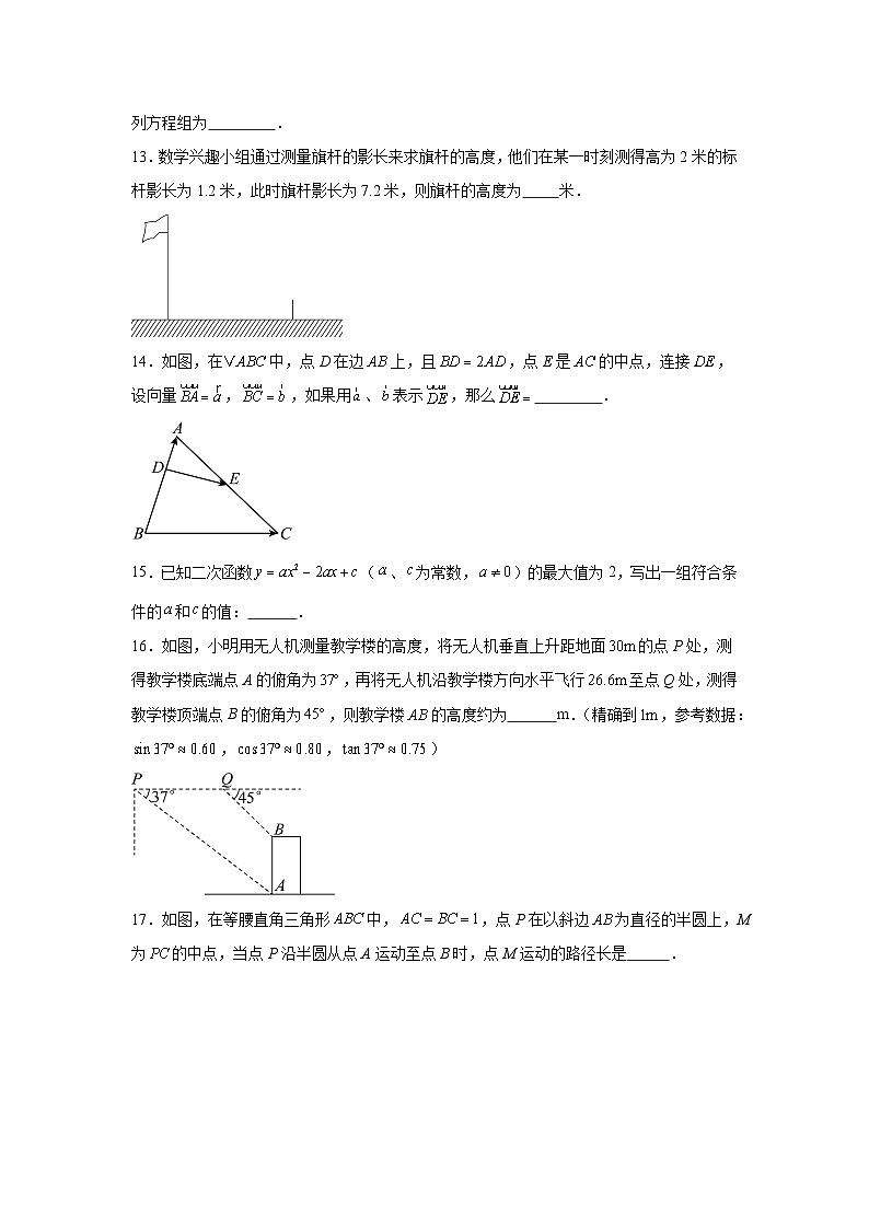 2024-2025学年上海市九年级下学期中考模拟数学试题第3页