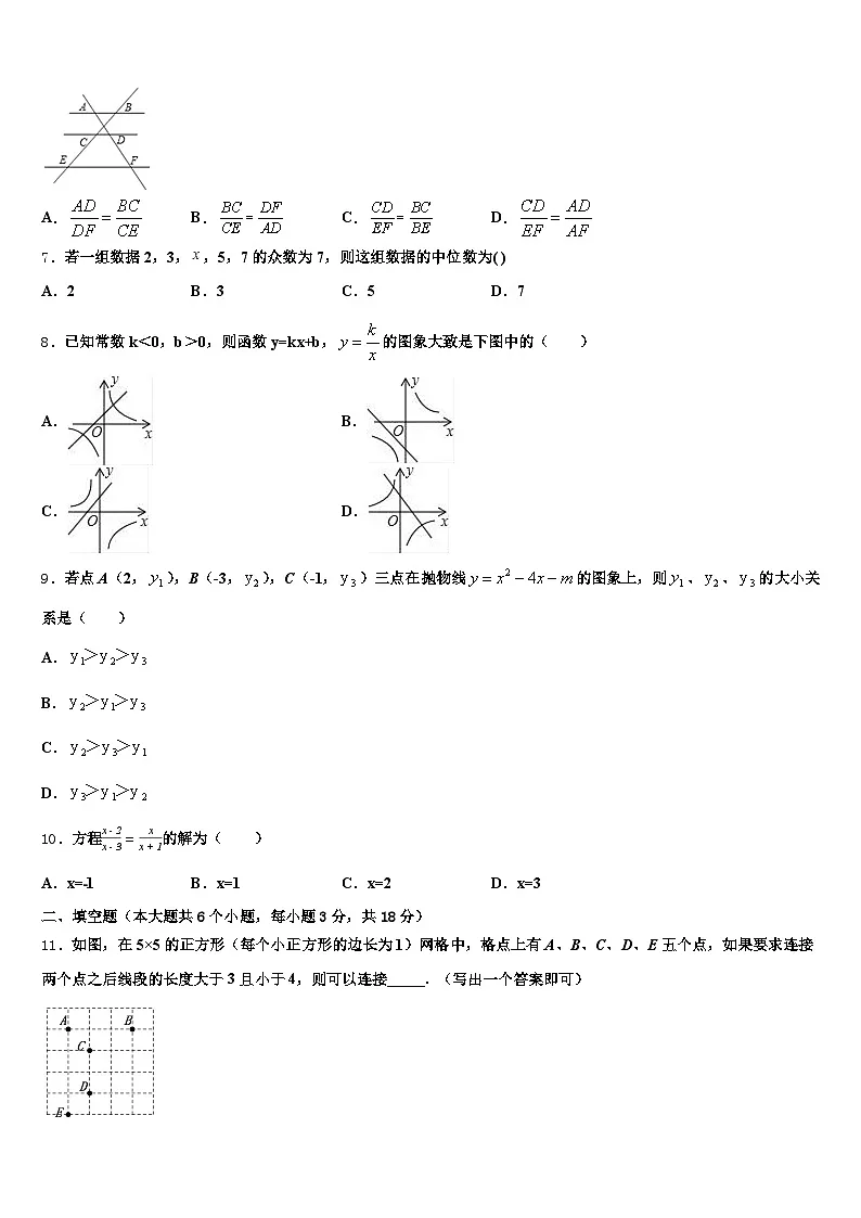 2025年安徽省淮南市田家庵区中考数学模拟试题含解析第2页