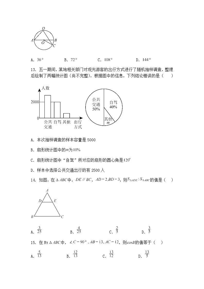 2025年云南省下关第一中学初中部中考九年级下数学模拟四模试题卷（含答案解析）第3页