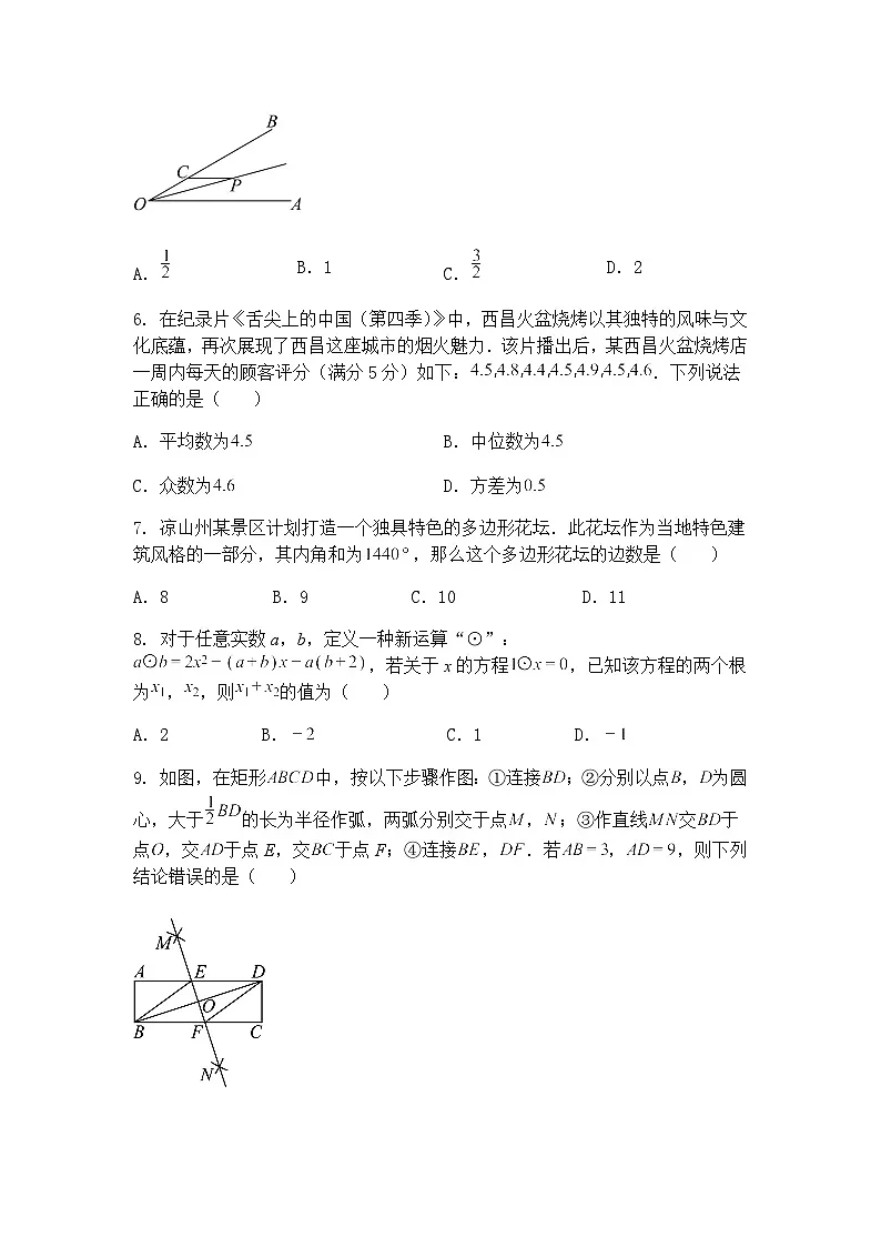 2025年四川省凉山州中考备考诊断性联考-九年级下数学模拟（含答案解析）第2页