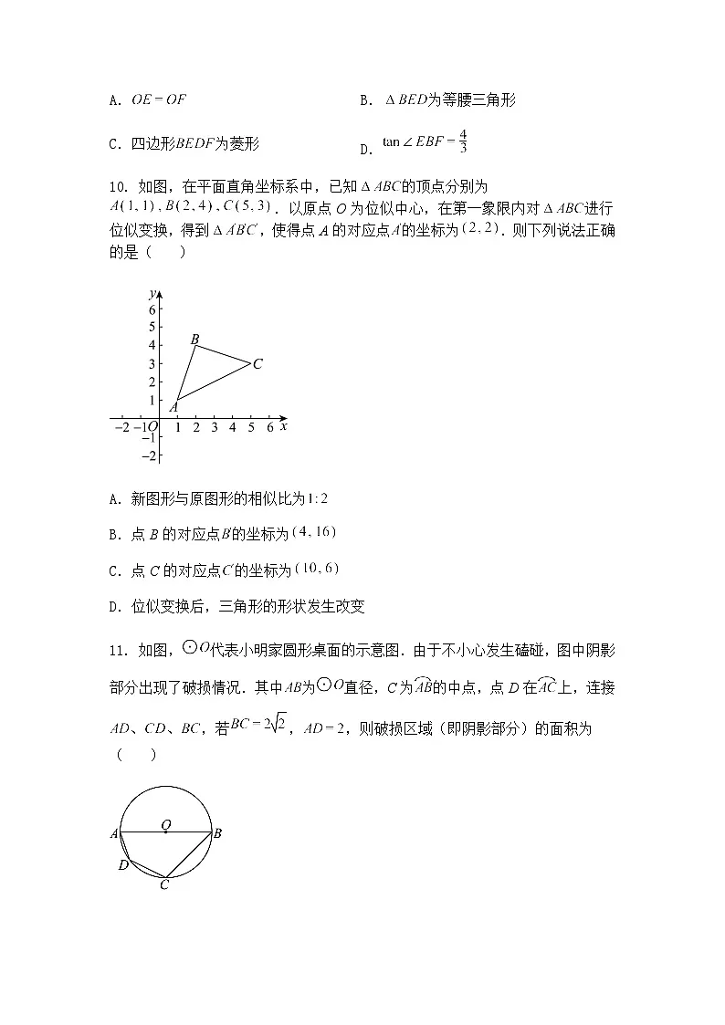 2025年四川省凉山州中考备考诊断性联考-九年级下数学模拟（含答案解析）第3页