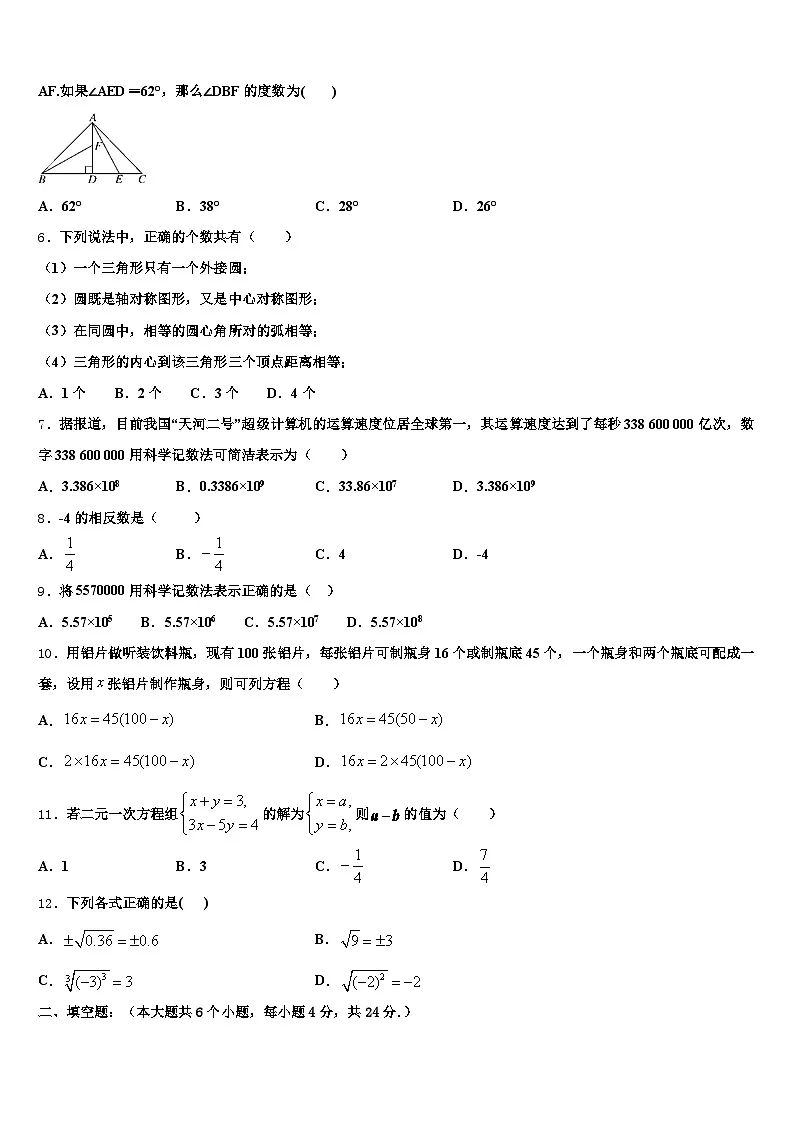 威海市文登区2024-2025学年中考数学全真模拟试题含解析第2页