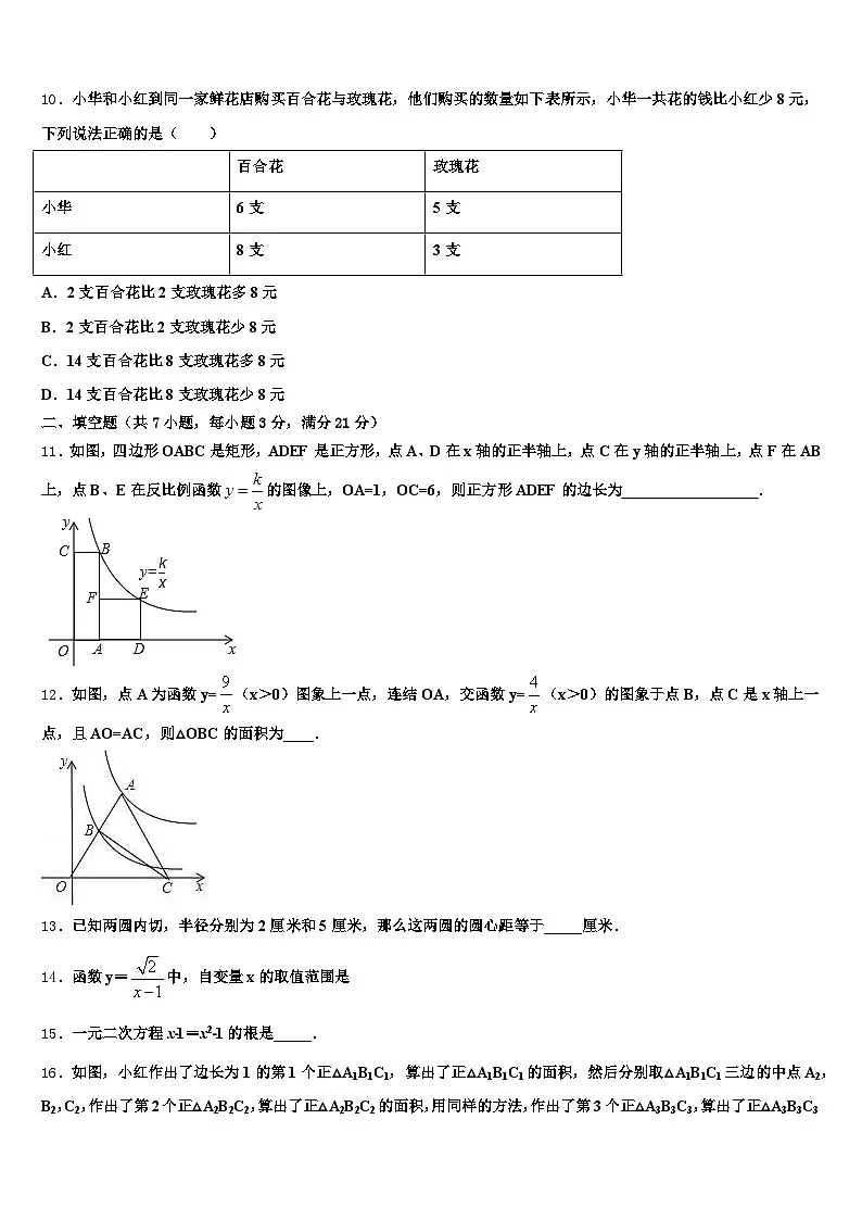 山东省潍坊市昌乐县2024-2025学年中考联考数学试题含解析第3页