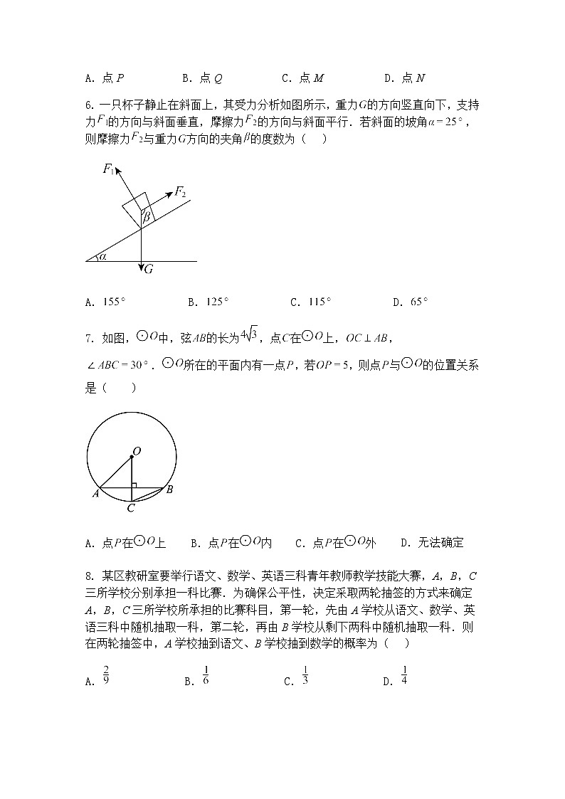 2025年河南省信阳市淮滨县城关四校中招考前第一次适应性测试九年级下数学模拟试题（含答案解析）第2页