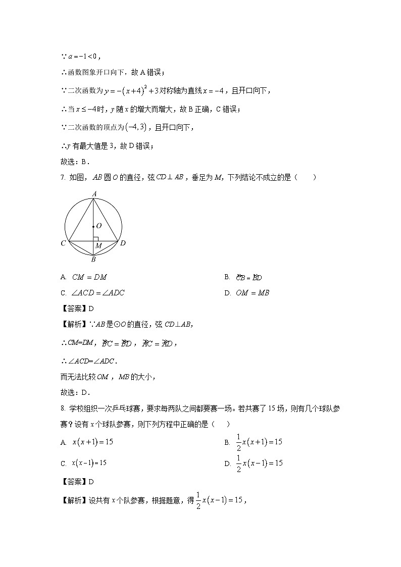 福建省福州市仓山区2025-2026学年九年级上学期九月月考数学试卷（解析版）第3页